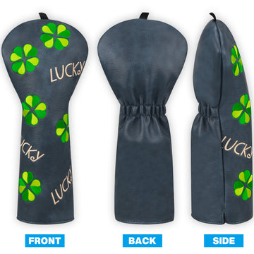 Dark Blue PU lucky Golf Head Cover Set